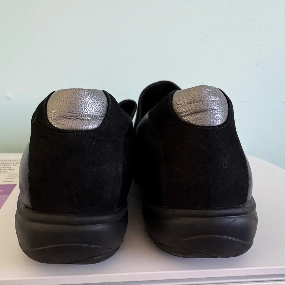 Aravon New Balance Shoes Womens 9 M Black Slip On Loafers Leather Comfort Vibram